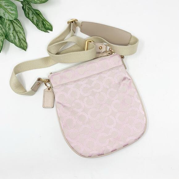 Coach Parker Op Art Signature Pink Canvas Swingpack Crossbody 42531 - Picture 3 of 7
